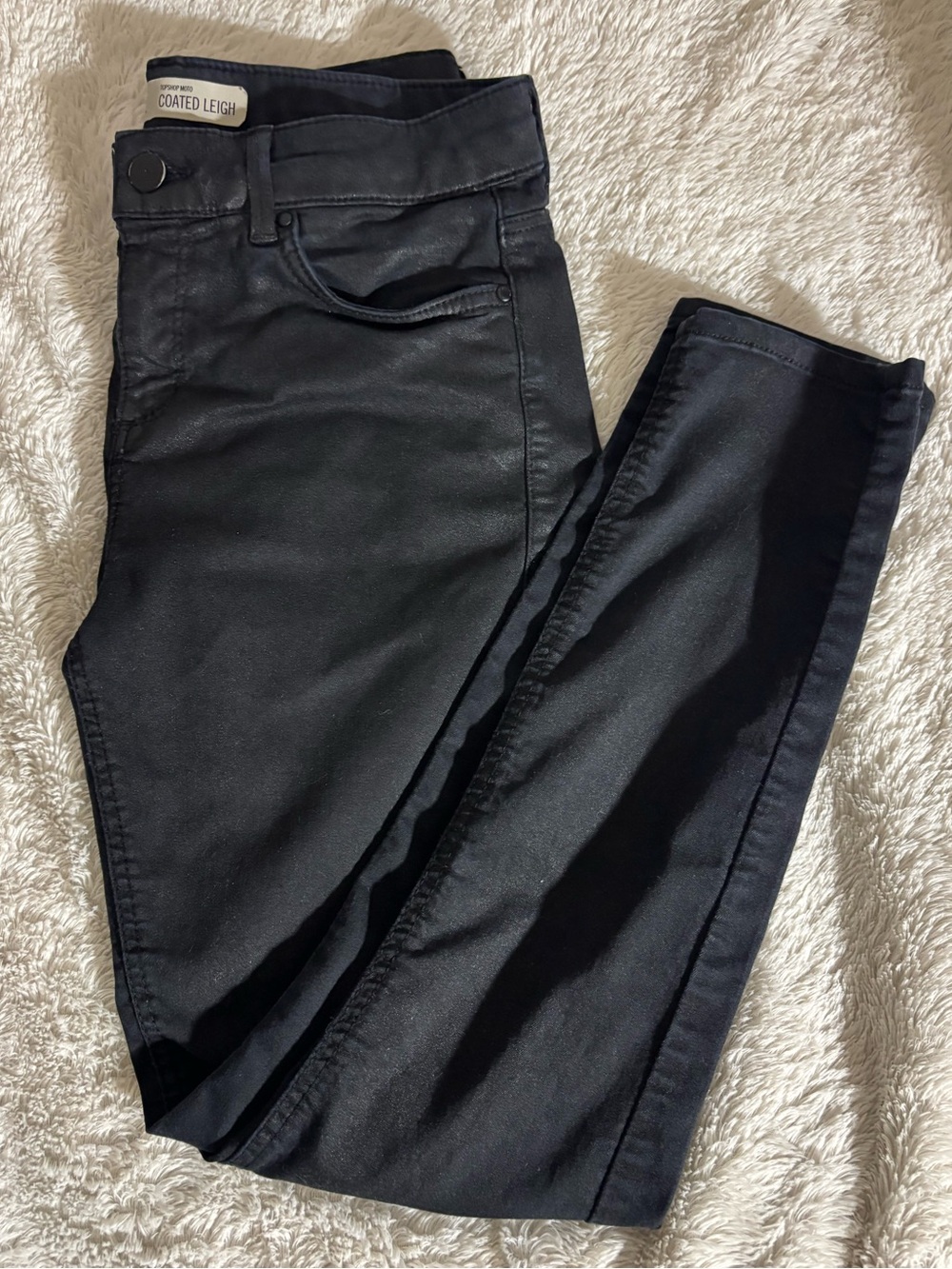 Coated Leigh Black Skinny Jeans